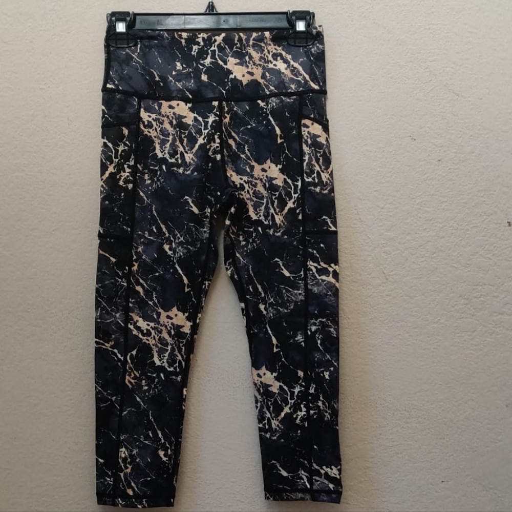 Constantly Varied Gear Gold Marble Leggings NWOT XS Capris